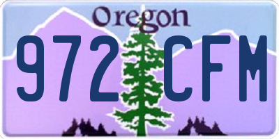 OR license plate 972CFM