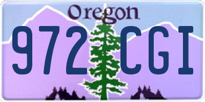 OR license plate 972CGI