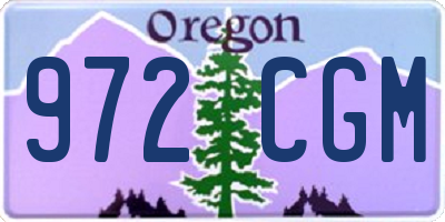 OR license plate 972CGM