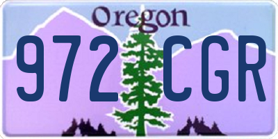 OR license plate 972CGR