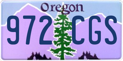 OR license plate 972CGS