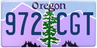 OR license plate 972CGT