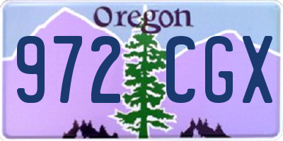 OR license plate 972CGX