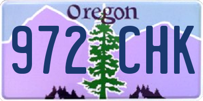 OR license plate 972CHK