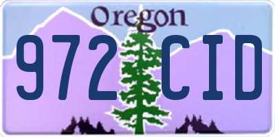 OR license plate 972CID