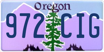 OR license plate 972CIG