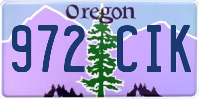 OR license plate 972CIK