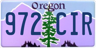 OR license plate 972CIR