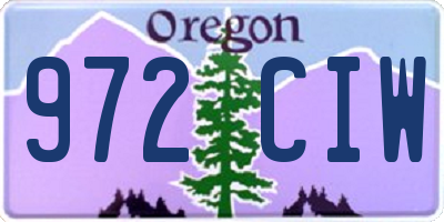 OR license plate 972CIW