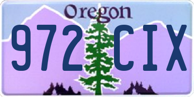 OR license plate 972CIX