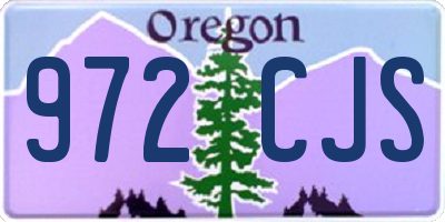 OR license plate 972CJS