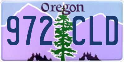 OR license plate 972CLD