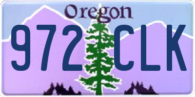 OR license plate 972CLK