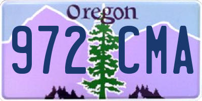 OR license plate 972CMA