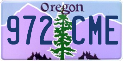 OR license plate 972CME