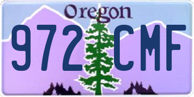 OR license plate 972CMF