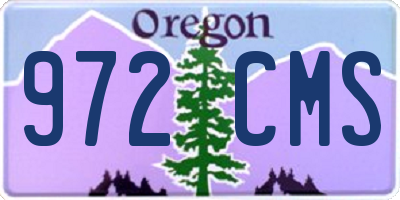 OR license plate 972CMS