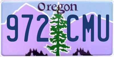 OR license plate 972CMU