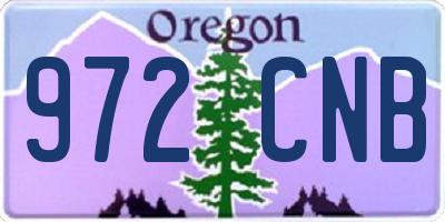 OR license plate 972CNB