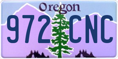 OR license plate 972CNC