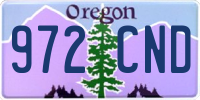 OR license plate 972CND