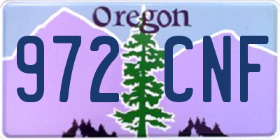 OR license plate 972CNF