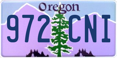 OR license plate 972CNI