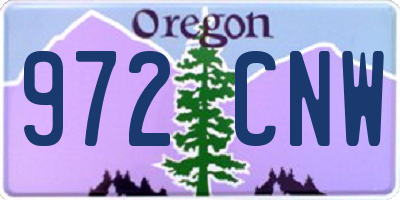OR license plate 972CNW