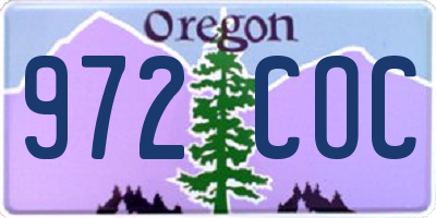 OR license plate 972COC
