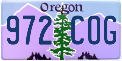 OR license plate 972COG