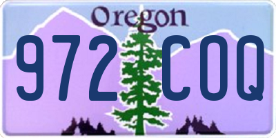 OR license plate 972COQ