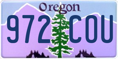 OR license plate 972COU