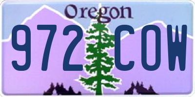 OR license plate 972COW