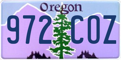 OR license plate 972COZ