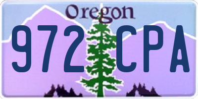 OR license plate 972CPA