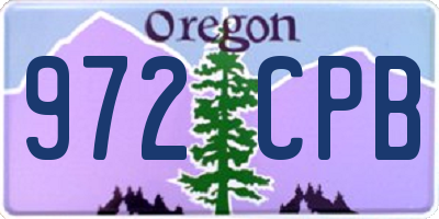OR license plate 972CPB