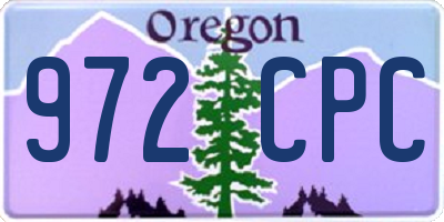 OR license plate 972CPC