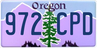 OR license plate 972CPD