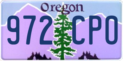 OR license plate 972CPO