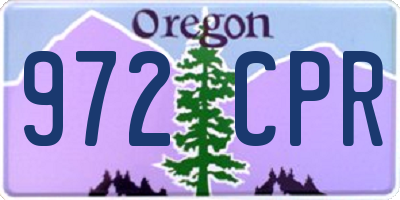 OR license plate 972CPR