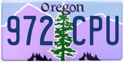 OR license plate 972CPU