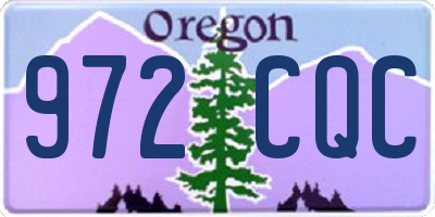 OR license plate 972CQC