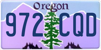 OR license plate 972CQD