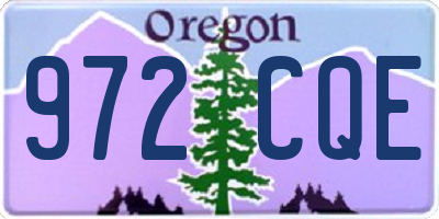 OR license plate 972CQE