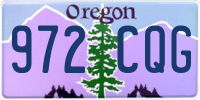 OR license plate 972CQG