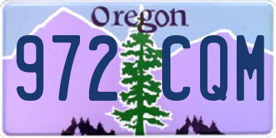 OR license plate 972CQM