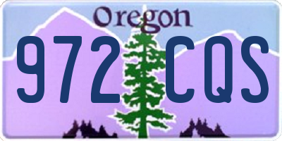 OR license plate 972CQS