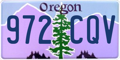 OR license plate 972CQV