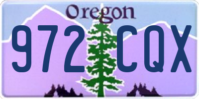 OR license plate 972CQX