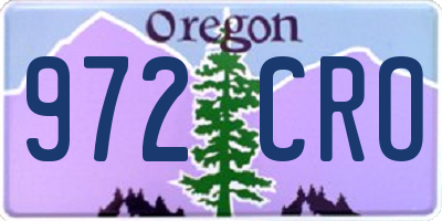 OR license plate 972CRO